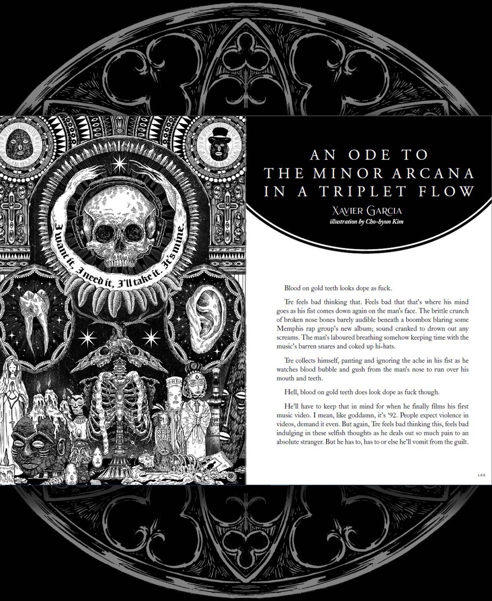 nong247_art's tweet photo. [An Ode to the Minor Arcana in a Triplet Flow]

I worked on an interior illustration for the short story "An Ode to the Minor Arcana in a Triplet Flow" (written by Xavier Garcia), included in the anthology 'Death In The Mouth Vol 2'. https://t.co/SDJO2ksd9V