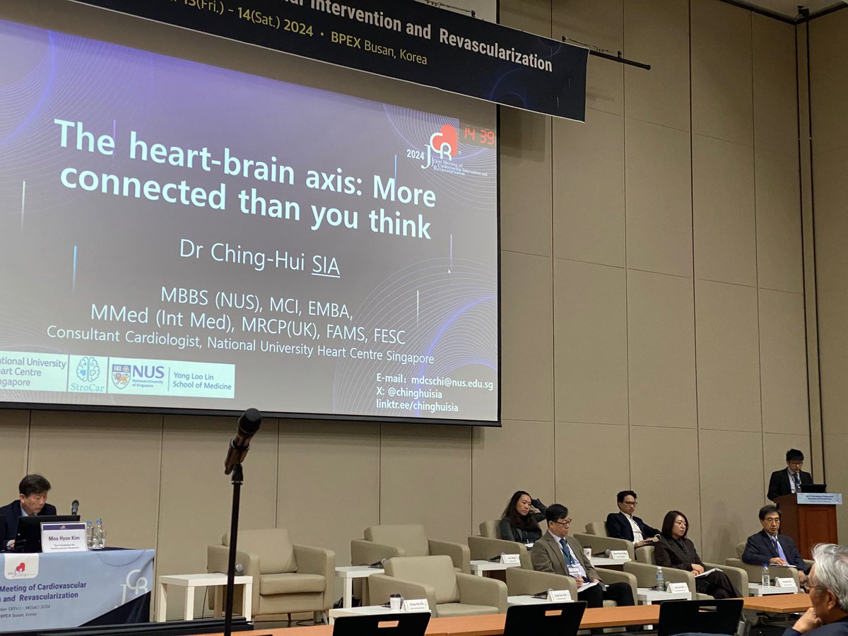 chinghuisia's tweet image. Congratulations to Prof. Kim Moo Hyun on a successful @JCRBusan 2024! Honored to join as a panelist for 'Translational Research' and as speaker/panelist for 'Future Cardiology &amp;amp; Cardio-Metabolics' on 'The Heart-Brain Axis.' Fantastic science, connections, and hospitality!