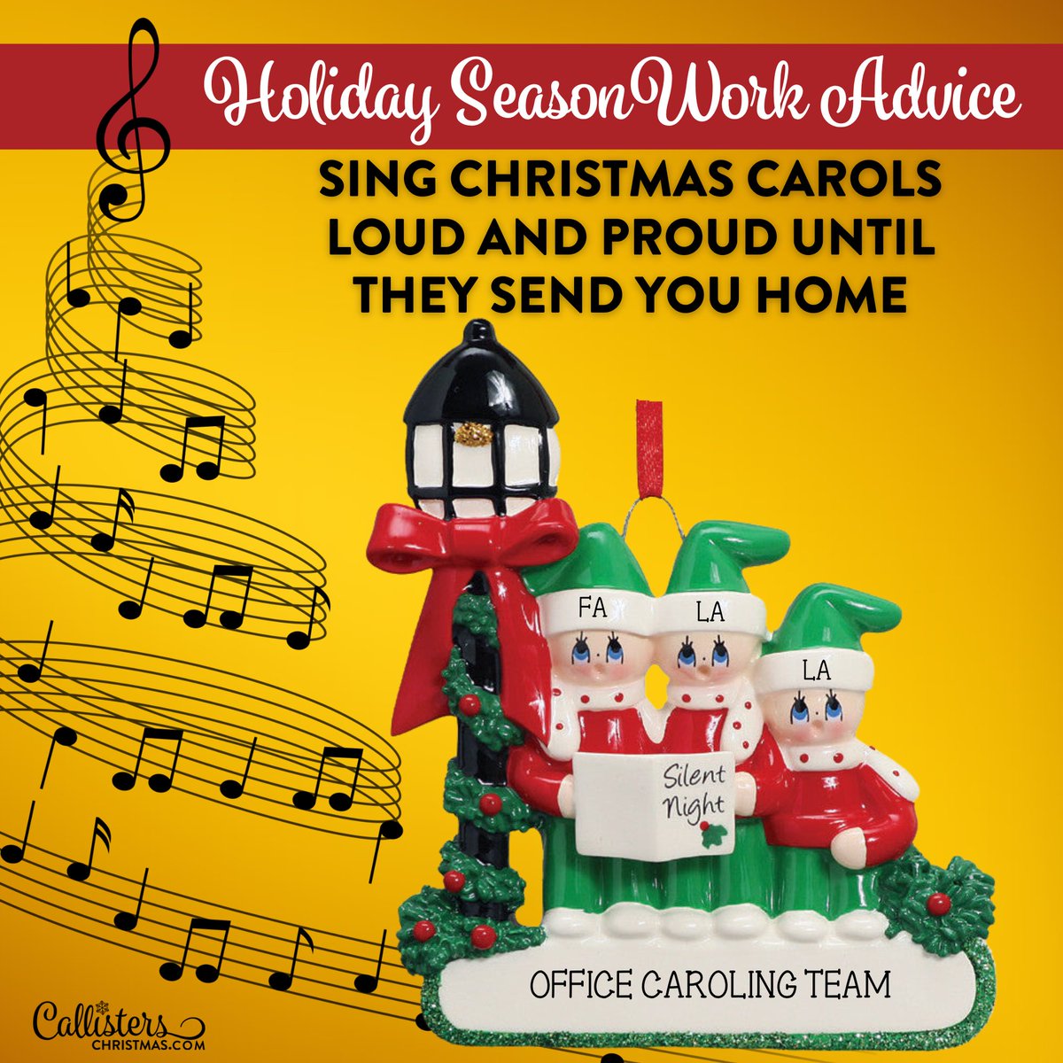 CallistersChr's tweet photo. Is it your last full week before the holiday break? Maybe it doesn’t have to be!😆 Here’s our Monday morning advice ~ SING at the top of your lungs until they send you home early! 
🎶🎄🎵
##mondaysmiles #christmascarols #christmasspirit🎄 #familyornaments #callisterschristmas https://t.co/tUxewoRUmJ