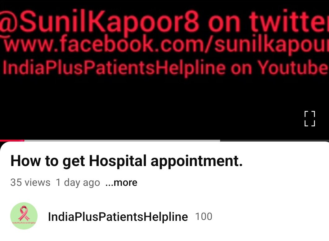 #SunilKapoor Free #Hospital,Treatment (@sunilkapoor8) on Twitter photo <a href="/Bhardwaj_Pooja3/">Pooja ♥️ 🇮🇳🇮🇳 ♥️</a> Posted video on #IndiaPlusPatientsHelpline on my #Youtube channel.
youtu.be/_ia9_qfU9i0?si…
How to get Govt #Hospitals appointment online
<a href="/kusumanjalising/">कुसुमान्जलि सिंह 🇮🇳</a> <a href="/anandsingh7003/">Anand Singh🇮🇳🚩</a>
<a href="/prettypadmaja/">Padmaja 🇮🇳</a> <a href="/babbarmohit/">Mohit Babbaar/ मोहित बब्बर 🇮🇳</a>
<a href="/BhupendraMaa/">भूपेंद्र,जय माँ गंगे 🚩जीवन एक प्रयोग है✍️</a> <a href="/boot2legger/">The Scarlett Pimpernel</a>
<a href="/WellSaidGuru/">Guru Samy</a> <a href="/MCGMumbai/">MUMBAI CITIZENS GROUP</a> <a href="/Bhardwaj_Pooja3/">Pooja ♥️ 🇮🇳🇮🇳 ♥️</a> Posted video on #IndiaPlusPatientsHelpline on my #Youtube channel.
youtu.be/_ia9_qfU9i0?si…
How to get Govt #Hospitals appointment online
<a href="/kusumanjalising/">कुसुमान्जलि सिंह 🇮🇳</a> <a href="/anandsingh7003/">Anand Singh🇮🇳🚩</a>
<a href="/prettypadmaja/">Padmaja 🇮🇳</a> <a href="/babbarmohit/">Mohit Babbaar/ मोहित बब्बर 🇮🇳</a>
<a href="/BhupendraMaa/">भूपेंद्र,जय माँ गंगे 🚩जीवन एक प्रयोग है✍️</a> <a href="/boot2legger/">The Scarlett Pimpernel</a>
<a href="/WellSaidGuru/">Guru Samy</a> <a href="/MCGMumbai/">MUMBAI CITIZENS GROUP</a>
