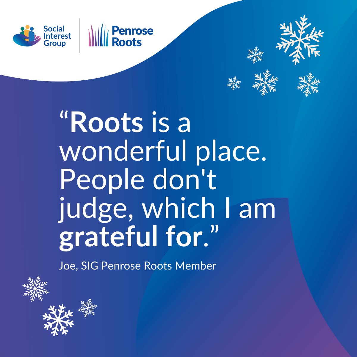 After years of struggling to leave home due to mental health challenges, Joe found hope at SIG Penrose Roots. 

Will you join us in providing warm spaces &amp; community this winter: ow.ly/NXm650UpPuj  

#Luton #MentalHealth #Community