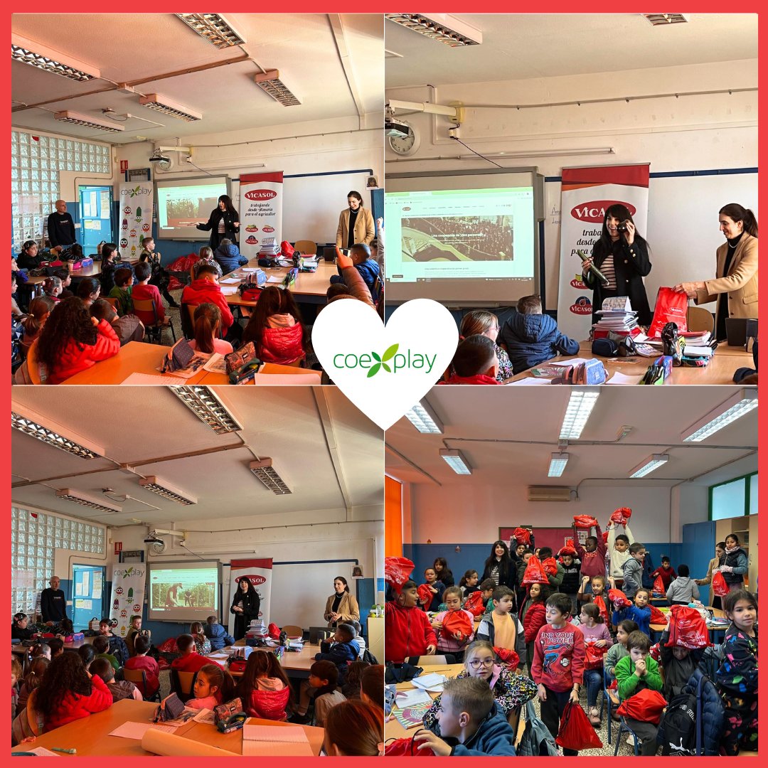 🏫 ÚLTIMO COEXPLAY DEL AÑO 🏫
Las #Verduris cierran el año en el CEIP Ángel Frigola de La Mojonera, de la mano de Elisabeth Martín de Vicasol.
¡Gracias Vicasol! Por obsequiarnos con una mochila llenita de hortalizas 🍅🫑🥒