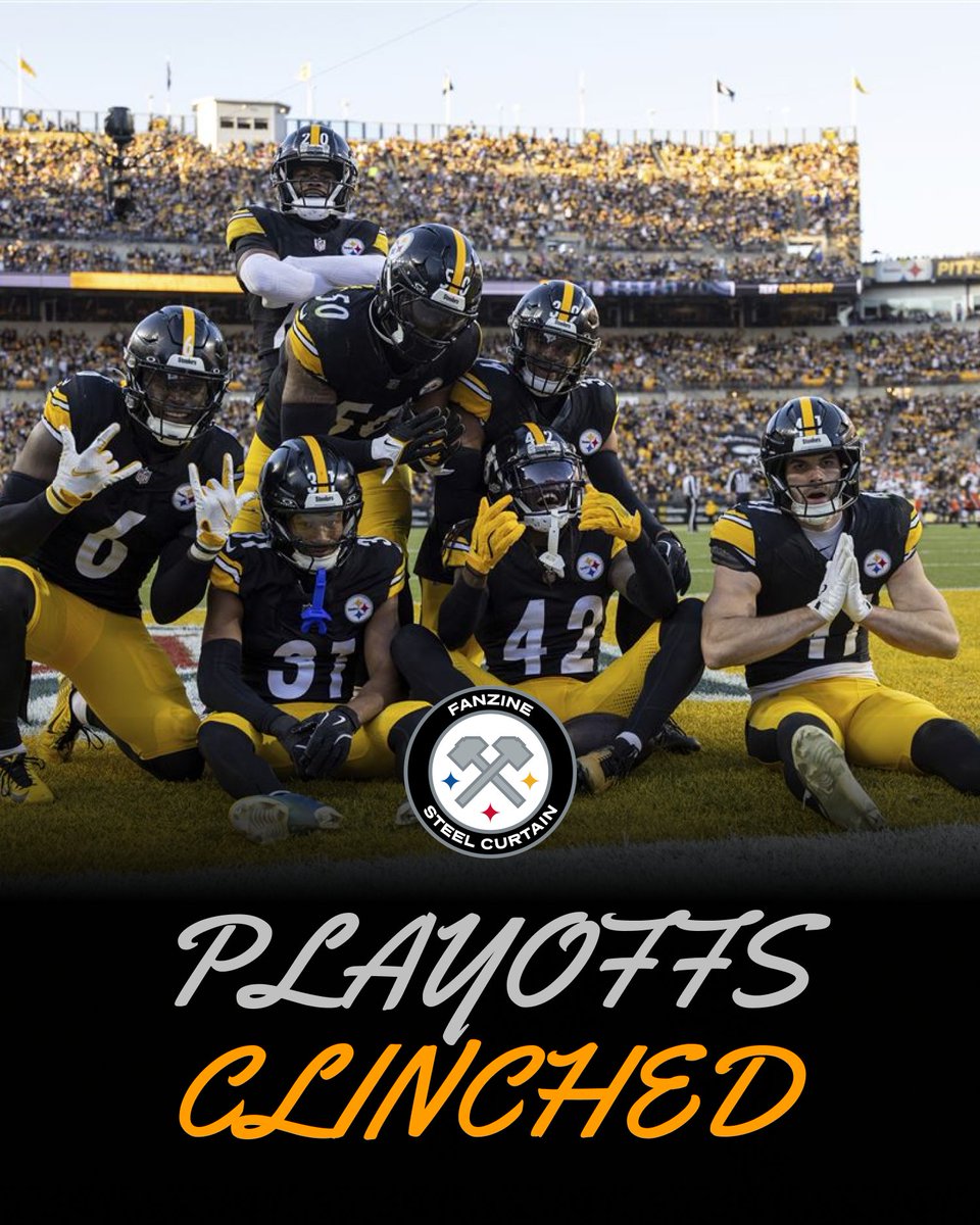 SteelCurtainApp's tweet photo. No Victory Monday, but the Steelers have clinched the playoffs👏 #HereWeGo https://t.co/LOn50a9vlp