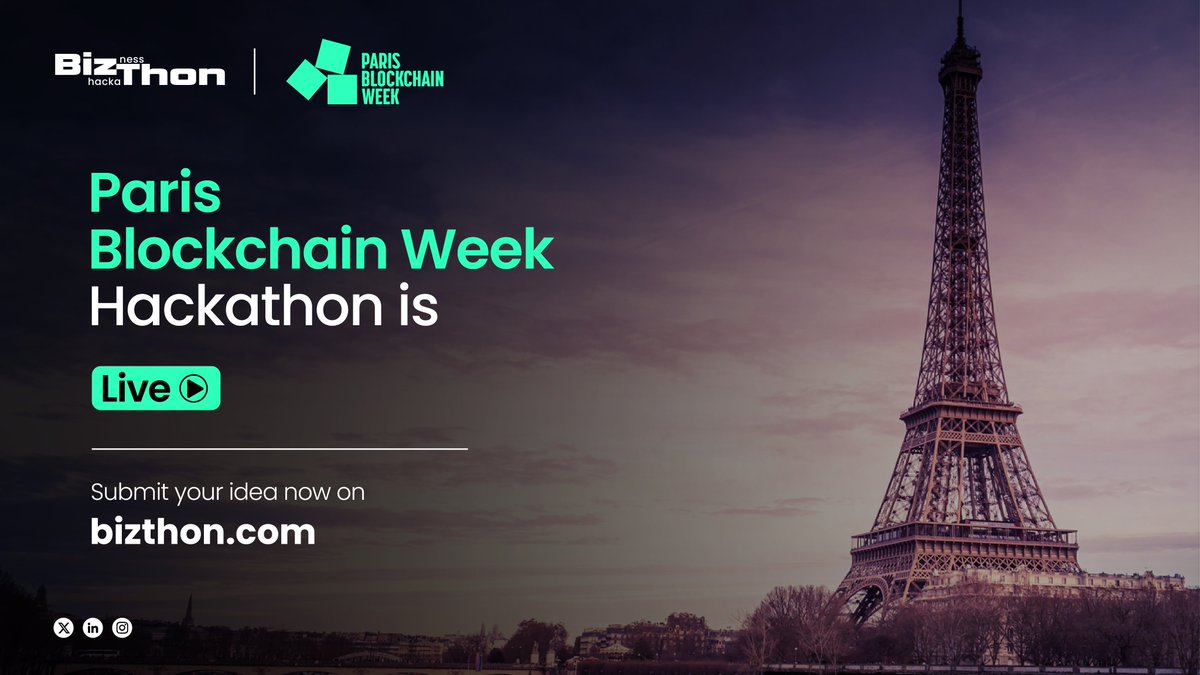 BizThon | Global Business Hackathon (@bizthonofficial) on Twitter photo Hello Developers!
BizThon X <a href="/ParisBlockWeek/">Paris Blockchain Week</a> Presents:
The biggest blockchain opportunity of the year – “Paris Blockchain Week Hackathon 2025” is now live on our website!
📅 Key Highlights:
Workshops & Challenges (Online): Dec 24 - Apr 25 – Learn, code, and grow.
Onsite Finale Hello Developers!
BizThon X <a href="/ParisBlockWeek/">Paris Blockchain Week</a> Presents:
The biggest blockchain opportunity of the year – “Paris Blockchain Week Hackathon 2025” is now live on our website!
📅 Key Highlights:
Workshops & Challenges (Online): Dec 24 - Apr 25 – Learn, code, and grow.
Onsite Finale