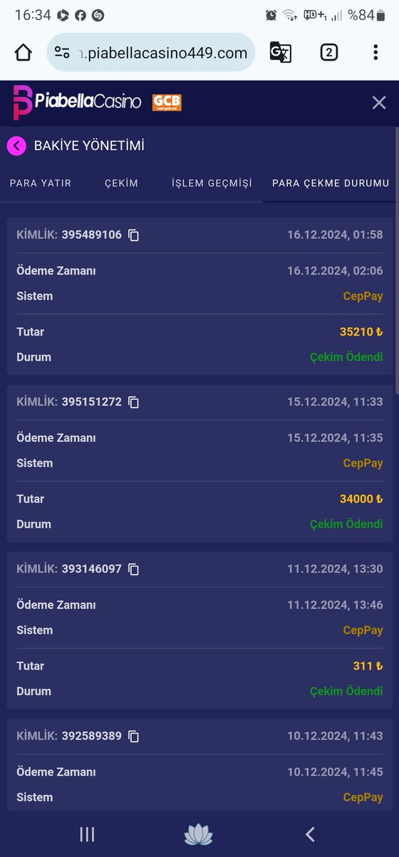 Kullanıcı adı daloaga
Çekim yöntemi payco
Çekim miktarı 35210
Çekim süresi 1 dk

x.com/piabellaturkiye