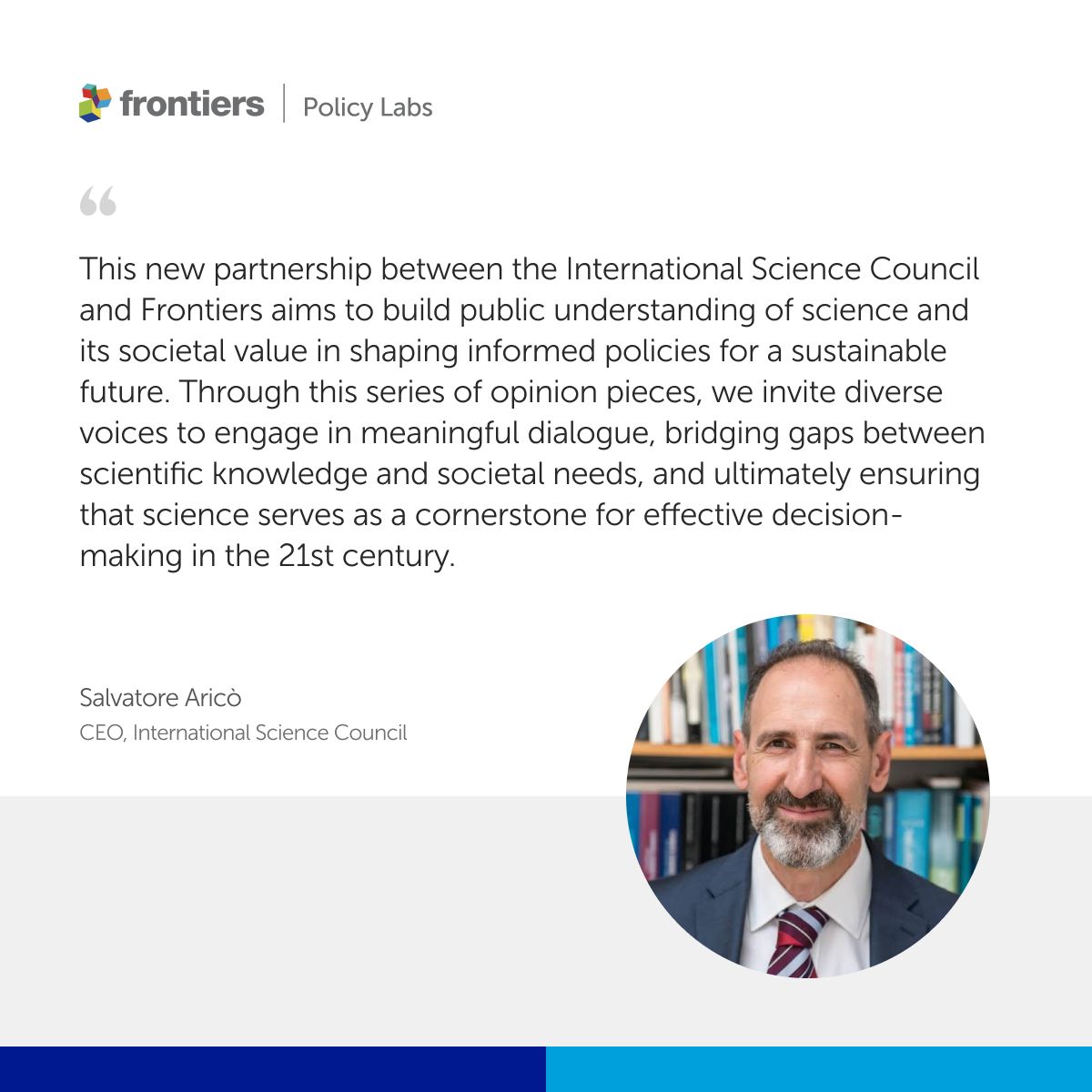 FrontPolicyLabs's tweet photo. Making sense of science in the 21st century 💡 In this commentary, Dr Salvatore Aricò, CEO of @ISC, emphasizes science's critical role in a sustainable future, and Prof Ruth Morgan of @ucl calls for open dialogue between science and society. ⬇️ #TrustInScience #SciencePolicy