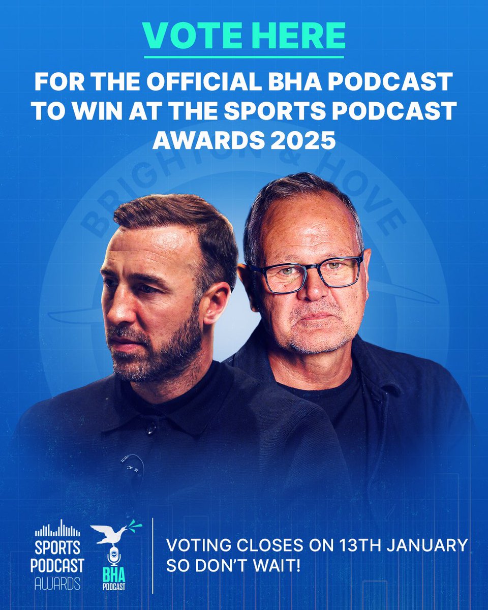 Calling all Brighton &amp; Hove Albion fans! 
One of the podcasts I produce is up for award and we’d love for you to vote. Thanks in advance!
brightonandhovealbion.com/pages/en/sport…