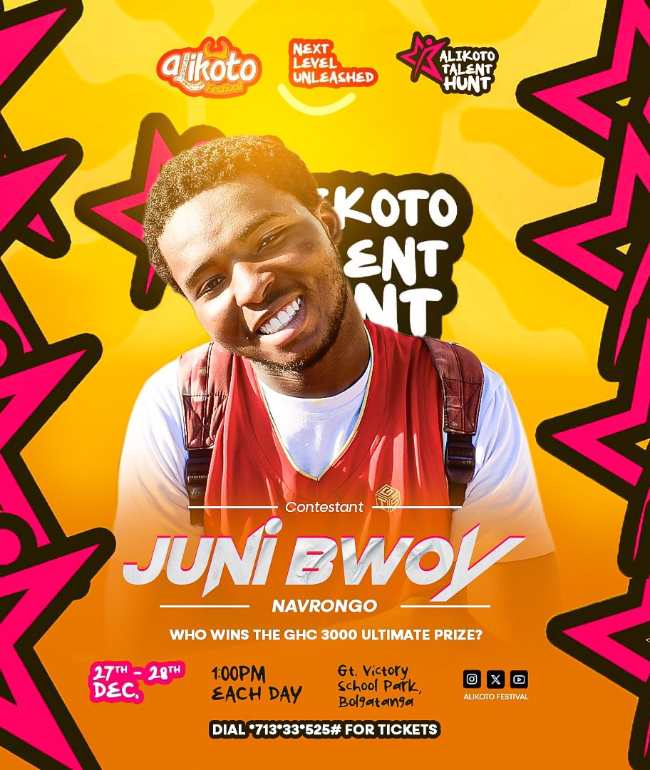 AlikotoF's tweet photo. Meet this year’s Talent Hunt’s Final contestants who will be lighting up the stage! 🎤💃✨ 

A. Classic : Dancer, reping Bolga
B. Juni Bwoy: Singer, reping Navrongo 

Stay tuned for more updates, and let’s cheer them on to greatness!”

#alikotofestivalbolga
#nextlevelunleashed https://t.co/GJOjIYnRxf