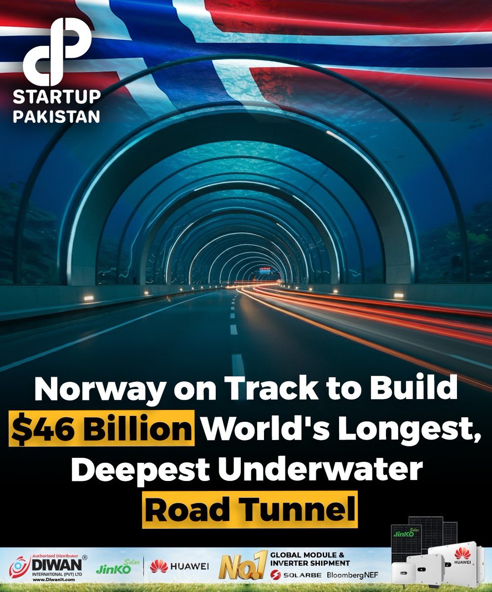 PakStartup's tweet image. Norway is set to build the world’s longest and deepest underwater road tunnel, the Rogfast, with a $46 billion budget. 

For More info: diwanit.com

#Rogfast #NorwayInfrastructure #TunnelInnovation