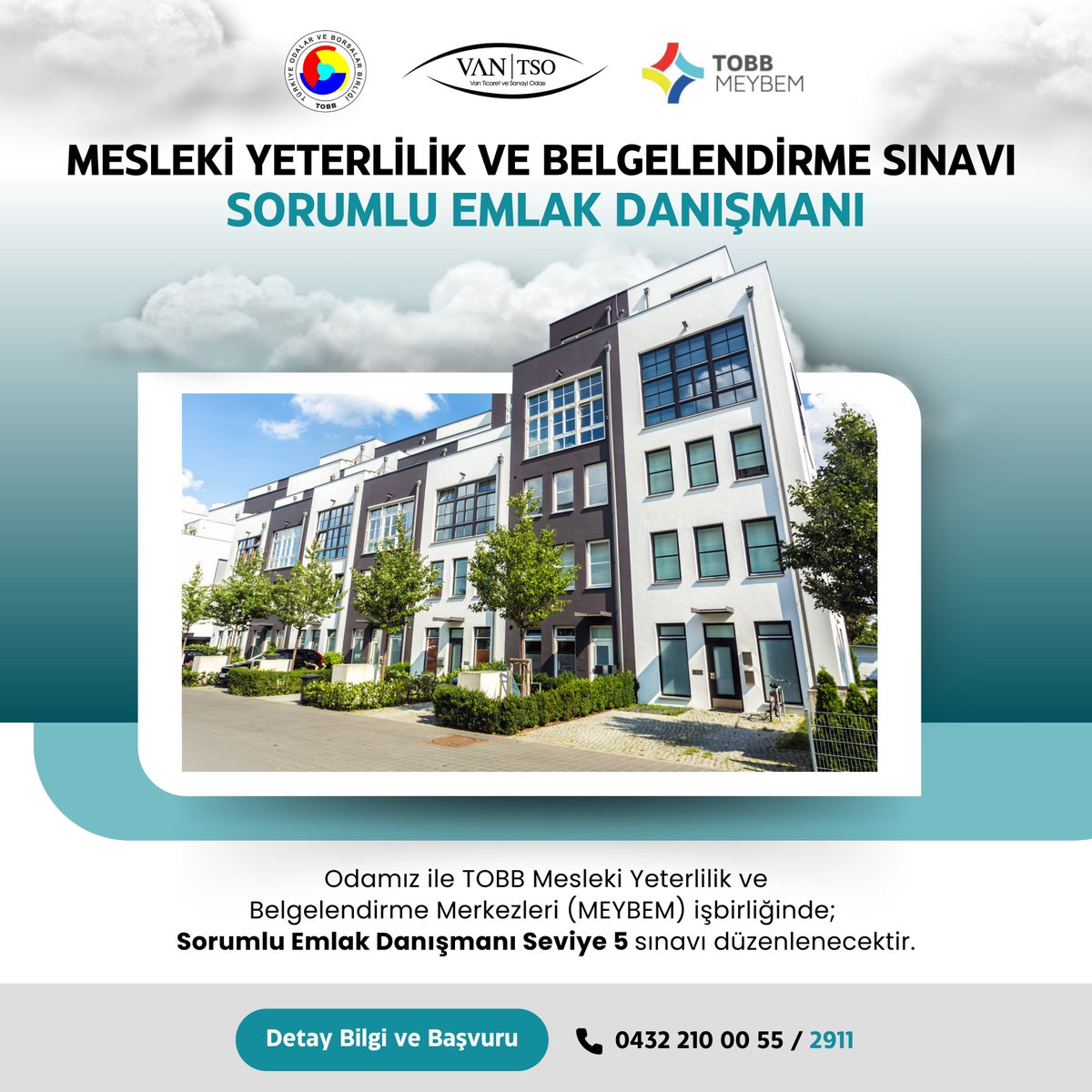 📢 Odamız ile TOBB MEYBEM işbirliğinde Sorumlu Emlak Danışmanı Seviye 5 sınavı düzenlenecektir.  

Detaylı Bilgi ve Başvuru 👇
0(432) 210 00 55 / 2911

<a href="/TOBBiletisim/">TOBB</a> <a href="/TOBBMeybem/">TOBB MEYBEM</a>