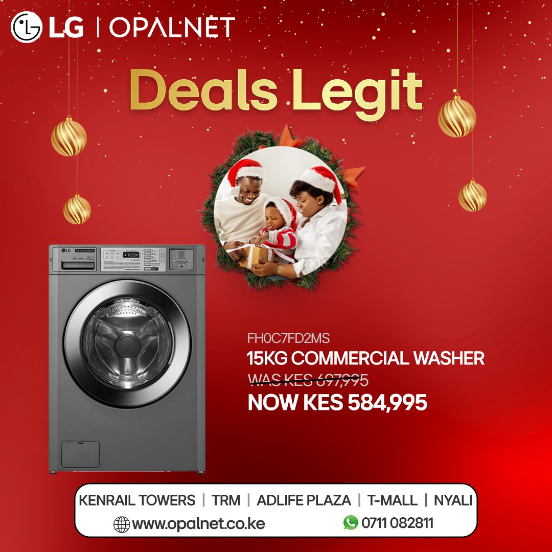 OpalnetLimited's tweet image. Boost your laundry business this festive season with deals legit on LG Commercial Washers &amp;amp; Dryers. Call/WhatsApp 0711082811 or email online@opalnet.co.ke. 
#SmartBusinessSolution #LifesGood #LGWashingMachines #Commercialdryer #CommercialLaundry