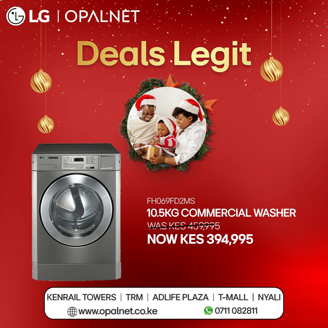 OpalnetLimited's tweet image. Boost your laundry business this festive season with deals legit on LG Commercial Washers &amp;amp; Dryers. Call/WhatsApp 0711082811 or email online@opalnet.co.ke. 
#SmartBusinessSolution #LifesGood #LGWashingMachines #Commercialdryer #CommercialLaundry