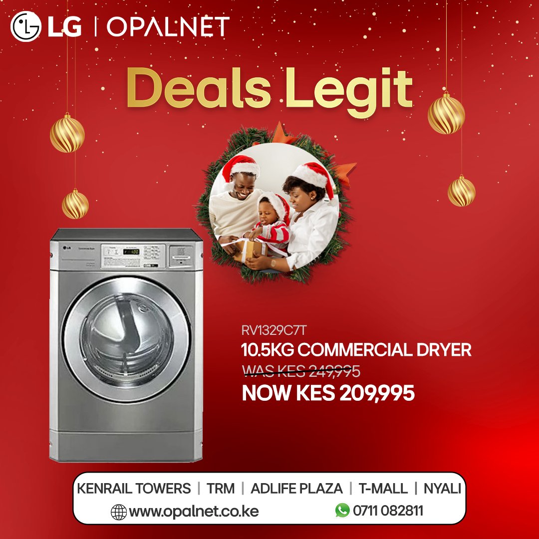 OpalnetLimited's tweet image. Boost your laundry business this festive season with deals legit on LG Commercial Washers &amp;amp; Dryers. Call/WhatsApp 0711082811 or email online@opalnet.co.ke. 
#SmartBusinessSolution #LifesGood #LGWashingMachines #Commercialdryer #CommercialLaundry