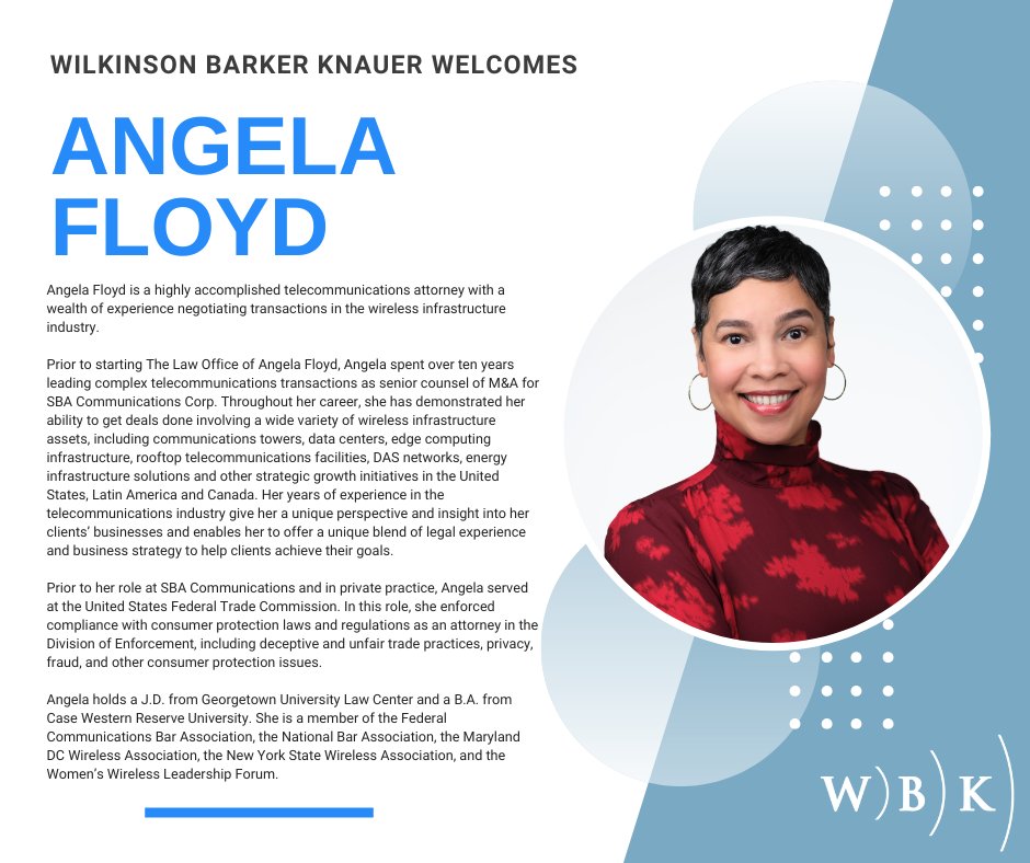 WBK is excited to welcome Angela Floyd to the team! Angela joins as Partner in the DC office. Welcome, Angela! 

Learn more here: bit.ly/41xSSS1