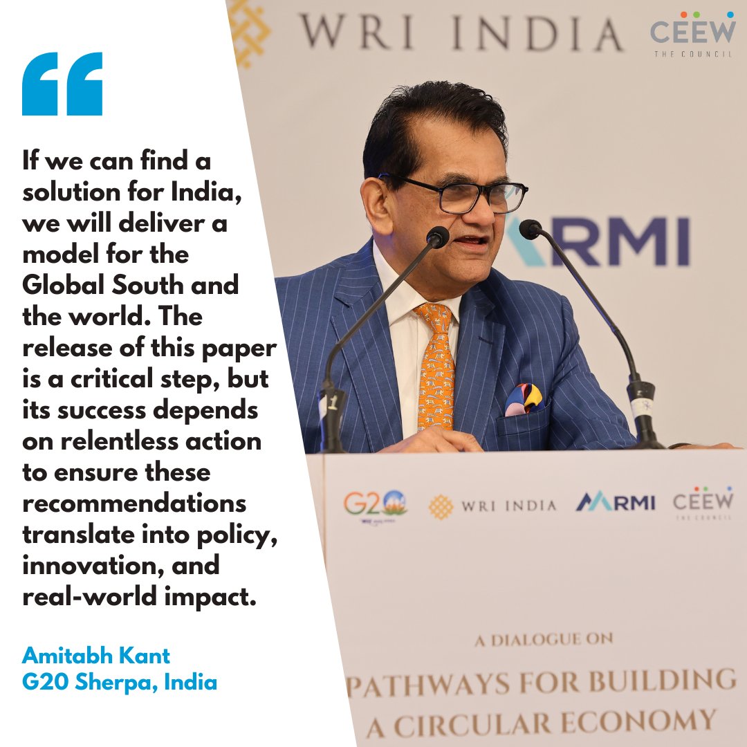 CEEWIndia's tweet photo. In his keynote address, @amitabhk87 emphasized that a #CircularEconomy is the solution to India’s dilemma of urbanisation and industrialisation.
@WRIIndia @RockyMtnInst
#CEEWEvents #CircularEconomy https://t.co/2zmfvSDct0