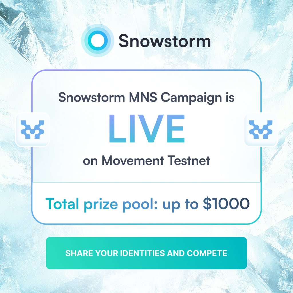 🚨$1000 PRIZE POOL ALERT: WIN BIG WITH SNOWBALL MNS💰

Snowball is giving away $1000 to the most creative Web3 identity creators!

HOW TO WIN💲

- Create UNIQUE MNS Identity
- Be Among Top 10 Most Creative Names
- Grab Your Share of $1000 Prize Pool

Snowball's Modular Naming