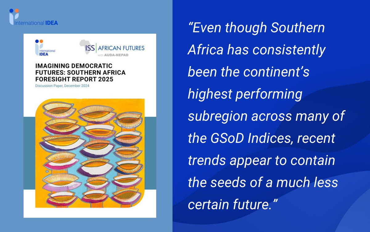 IDEA Publications (@int_idea_pubs) on Twitter photo Southern Africa is consistently Africa’s best performing subregion in many areas of #democracy. A new report from <a href="/Int_IDEA/">International IDEA</a> explores future democratic challenges and opportunities in the subregion over the course of the next 20 years. Read more here ➡️ doi.org/10.31752/idea.… Southern Africa is consistently Africa’s best performing subregion in many areas of #democracy. A new report from <a href="/Int_IDEA/">International IDEA</a> explores future democratic challenges and opportunities in the subregion over the course of the next 20 years. Read more here ➡️ doi.org/10.31752/idea.…
