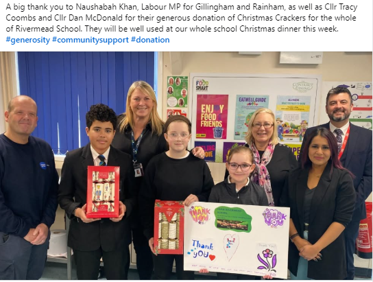 <a href="/RivermeadTrust/">Rivermead Inclusive Trust</a> <a href="/RivermeadCEO/">Tina Lovey OBE</a> <a href="/naushabah_khan/">Naushabah Khan MP 🌹</a> @medwayquine <a href="/CllrDanMcD/">Cllr Dan McDonald</a>