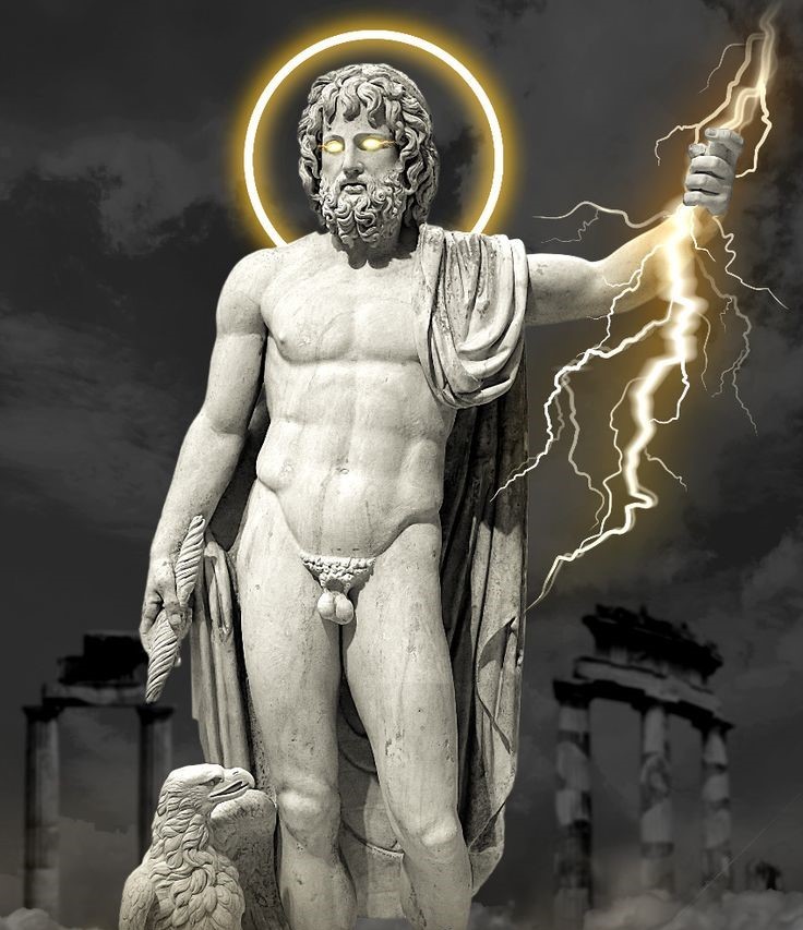 Hail Zeus, the Divine Monad, the Arche of all that is—whose sceptre commands the aeons and whose thunder rends the veil of illusion, transmuting chaos into Kosmic order through the fire of his will. From the ineffable summit of Olympus, enshrouded in splendour, he reigns with