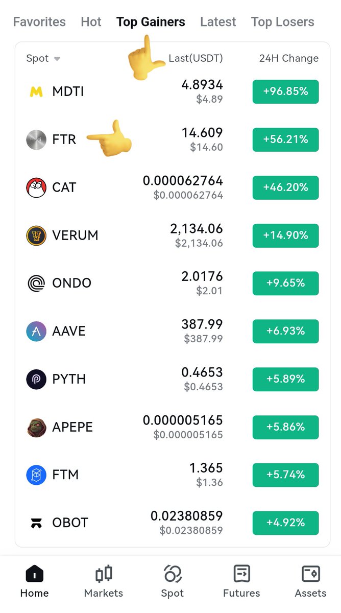 MyFutureToken's tweet image. $FTR is the 2nd Top Gainer on @Toobit_official #ToobitExchange #FTR #FutureToken #Gainer #Bullish