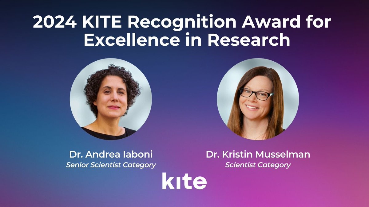 Drs. Andrea Iaboni and Kristin Musselman have earned the KITE Recognition Award for Excellence in Research!

The pair was recognized by a committee of their peers for their outstanding research.

Details 👉 bit.ly/3ZC36hG