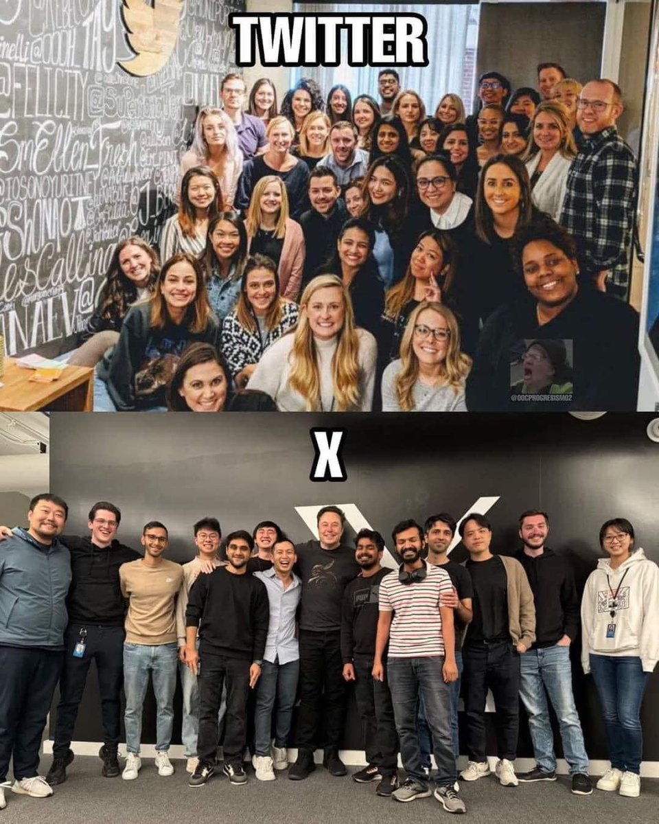 原推特员工和现在X员工对比😳