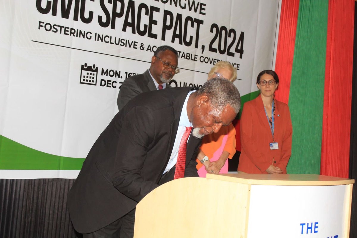 Africa Judges & Jurists Forum (@africanjurists) on Twitter photo AJJF Legal Advisor <a href="/tsunga_arnold/">ARNOLD TSUNGA</a> Witnessing the Minister of Justice Hon. Titus Mvalo sign the Lilongwe Civic Space Pact.
#ruleoflawandcivicspace #democraticgovernance #lilongwecivicspacepact
<a href="/AfrikParliament/">PanAfricanParliament</a>
<a href="/AfricaDefenders/">AfricanDefenders</a>
<a href="/achpr_cadhp/">African Commission on Human and Peoples' Rights</a>
<a href="/MaryLawlorhrds/">Mary Lawlor UN Special Rapporteur HRDs</a>
<a href="/whrdinitiative/">African Initiative of Women Human Rights Defenders</a> AJJF Legal Advisor <a href="/tsunga_arnold/">ARNOLD TSUNGA</a> Witnessing the Minister of Justice Hon. Titus Mvalo sign the Lilongwe Civic Space Pact.
#ruleoflawandcivicspace #democraticgovernance #lilongwecivicspacepact
<a href="/AfrikParliament/">PanAfricanParliament</a>
<a href="/AfricaDefenders/">AfricanDefenders</a>
<a href="/achpr_cadhp/">African Commission on Human and Peoples' Rights</a>
<a href="/MaryLawlorhrds/">Mary Lawlor UN Special Rapporteur HRDs</a>
<a href="/whrdinitiative/">African Initiative of Women Human Rights Defenders</a>