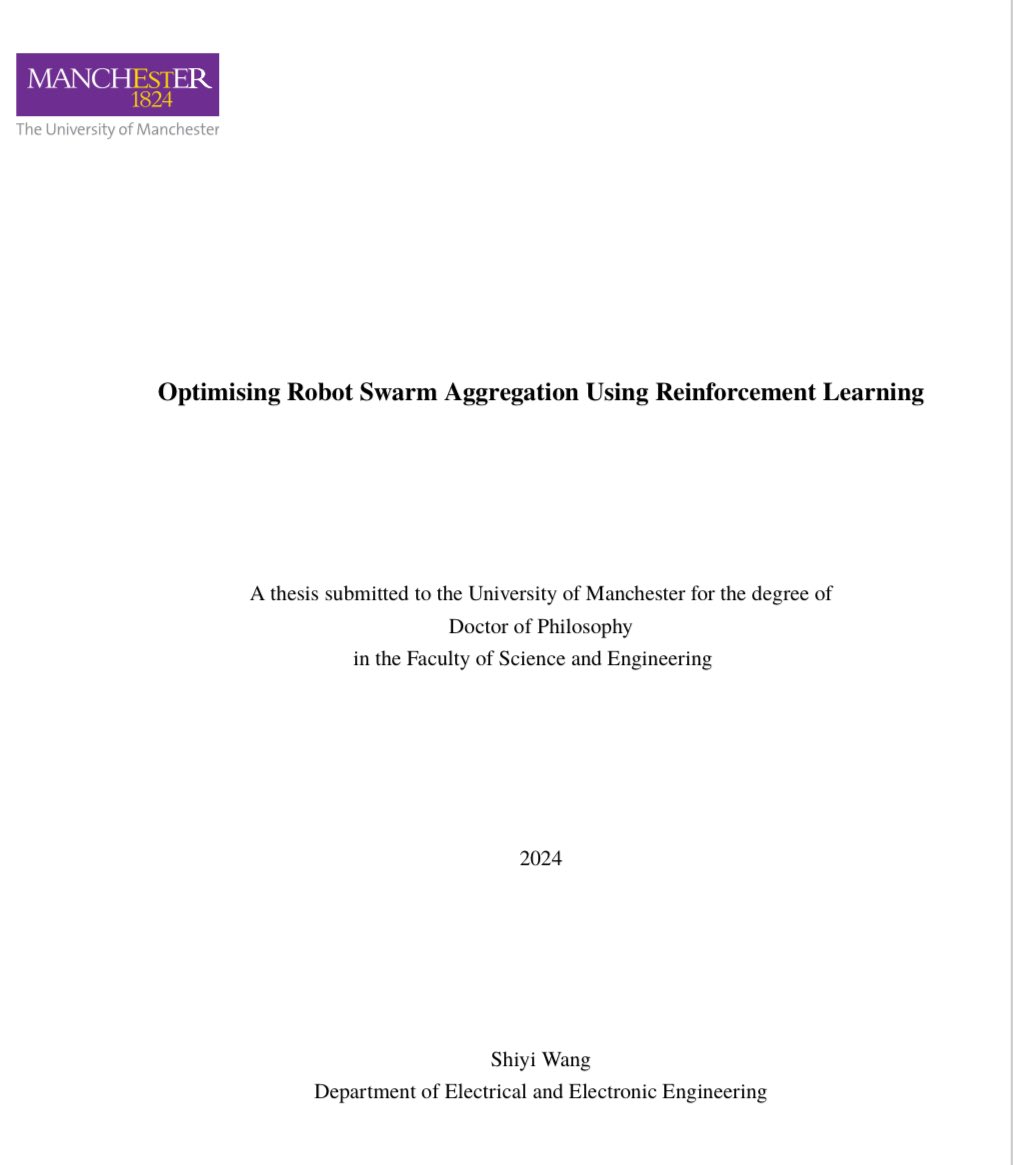 Farshad Arvin (@arvinfarshad) on Twitter photo 🎉 Huge congratulations to my PhD student, Shiyi Wang, on passing his viva on swarm robotics and aggregation with minor corrections! <a href="/SwaCILab/">SwaCIL</a> <a href="/UoM_EEE/">Electrical & Electronic Engineering at UoM</a> 🎉 Huge congratulations to my PhD student, Shiyi Wang, on passing his viva on swarm robotics and aggregation with minor corrections! <a href="/SwaCILab/">SwaCIL</a> <a href="/UoM_EEE/">Electrical & Electronic Engineering at UoM</a>