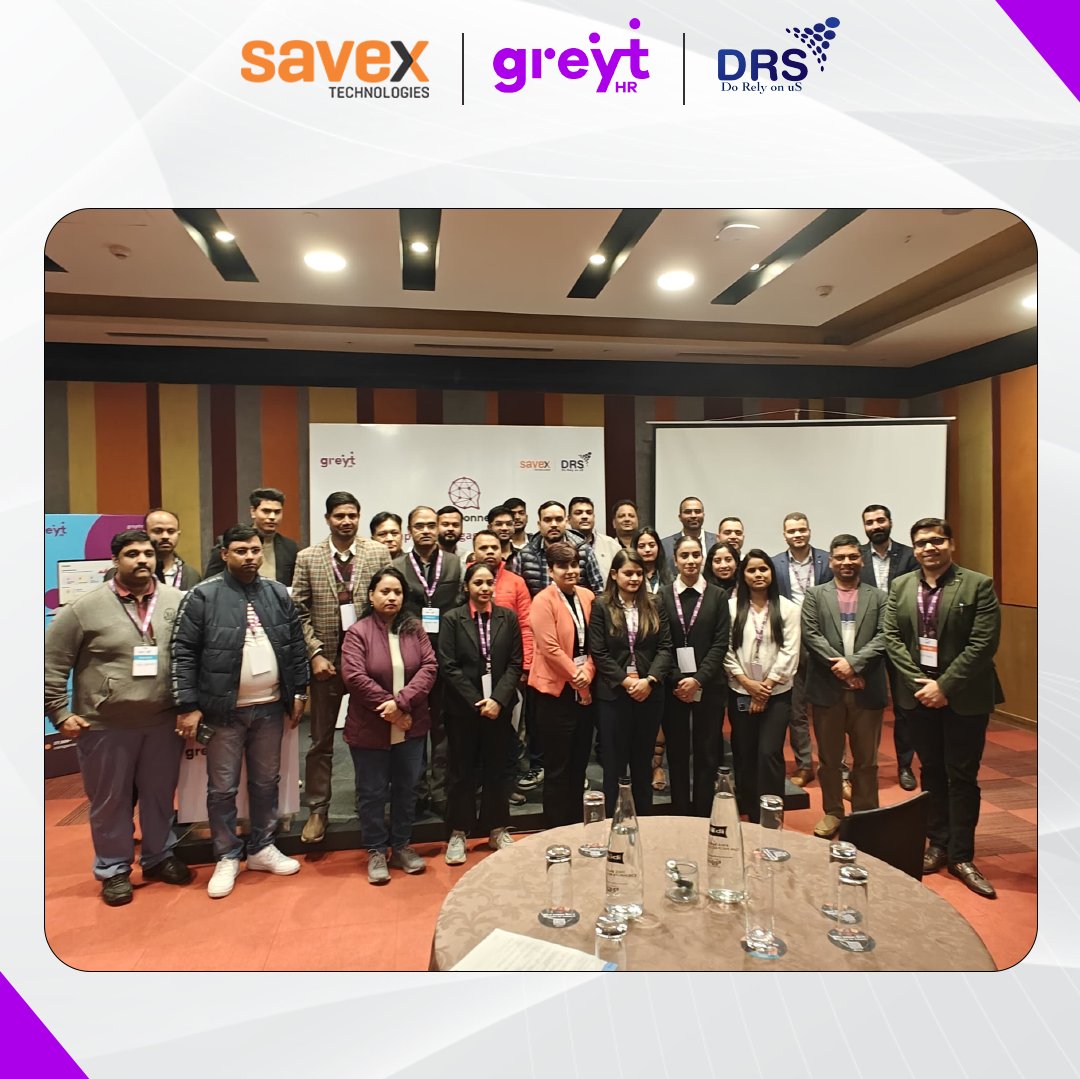 SavexTechnology's tweet image. Savex, in collaboration with DRS IT Consultancy, hosted an engaging event in Delhi, highlighting the capabilities of GreytHR solutions. 
#SavexEvents #DRSITConsultancy #GreytHR #HRMS #PayrollSolutions #WorkforceManagement #EmployeeExperience #CloudHR #HRTech #Automation