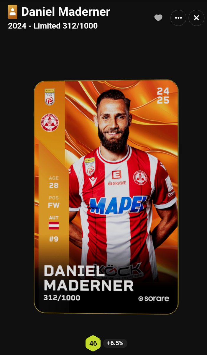 drete05's tweet image. 🌟NEW SORARE GIVEAWAY 🌟 

📷Daniel Maderner 24-25    

To win:  
1⃣ Follow @drete05 
2⃣ Like &amp;amp; Retweet ❤️🔁
3⃣ Comment your Sorare username  

Winner to be announced on Wednesday, December 18!

Good luck!  #sorare #soraregiveaway #football