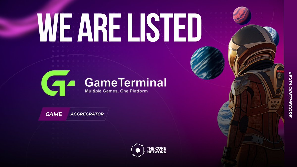 explore_thecore's tweet photo. Brace yourselves, explorers! We’ve just docked at @gameterminal_, the ultimate Web3 gaming hub 🎮

Game Terminal’s platform is the platform for next-gen gaming and serves as a launchpad fueling The Core’s expansion into new galaxies 🌌

They’ve got the terminal, we’ve got the spaceship.

Together, we’re connecting the dots between galaxies, games, and Web3 gamers 🚀

Find The CORE on @gameterminal_ here: https://t.co/pshCqGeVcf