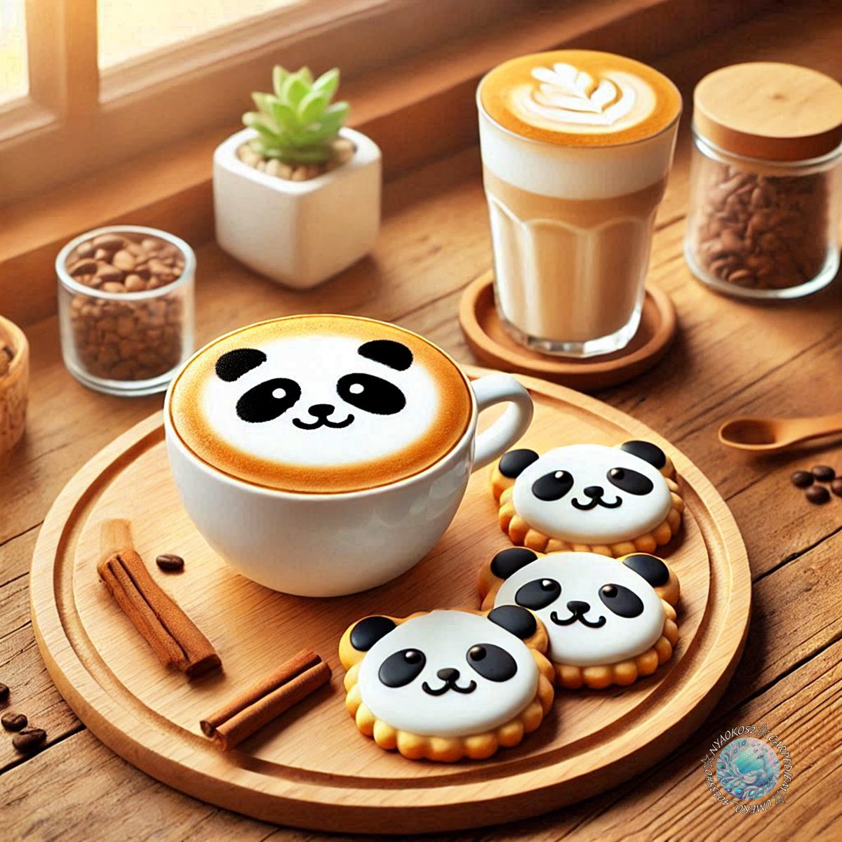 Nyaoko52's tweet photo. Snack time!
今日もラテアートとパンダクッキー🐼
#MSDesigner https://t.co/mQNVrg7eIp