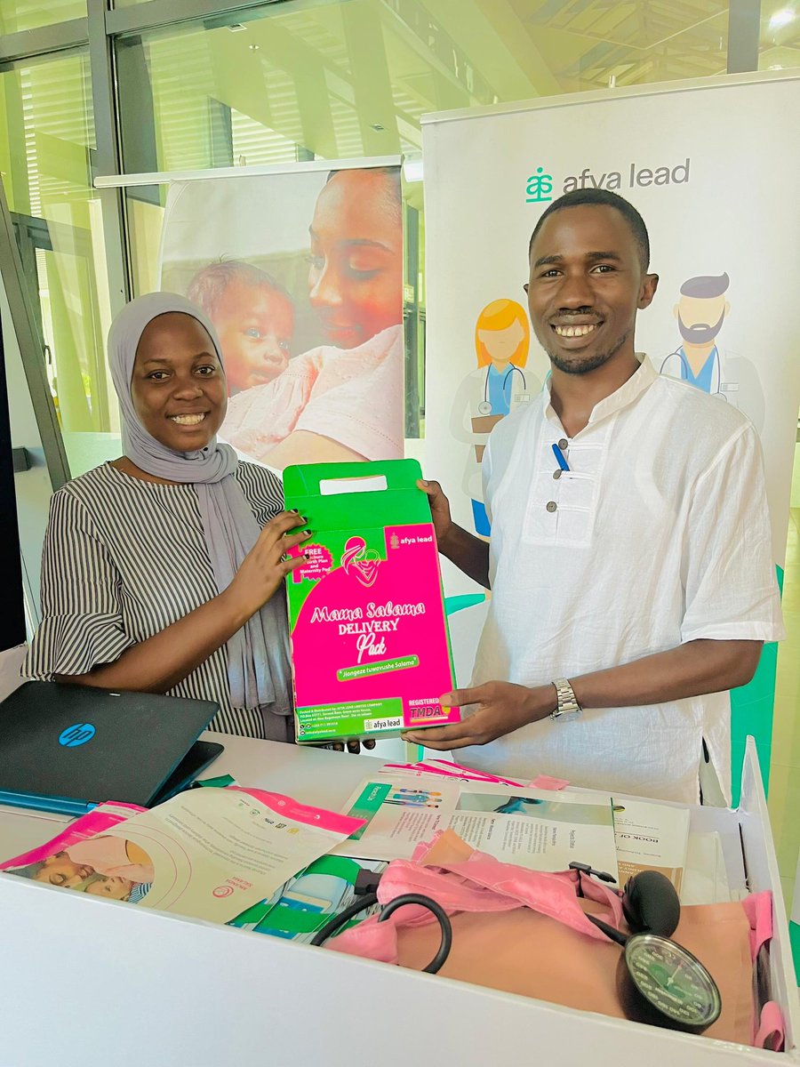 anode_kolesya's tweet photo. I happened to visit @Afya_lead at their exhibition booth today at startup week @TZStartupWeek.
I have learned and commend the work they do in health care. I was much interested in their mama salama kit along side Pamoja Bima and mkanda  salama.
Job welldone @Afya_lead https://t.co/BfTg5OUMwG