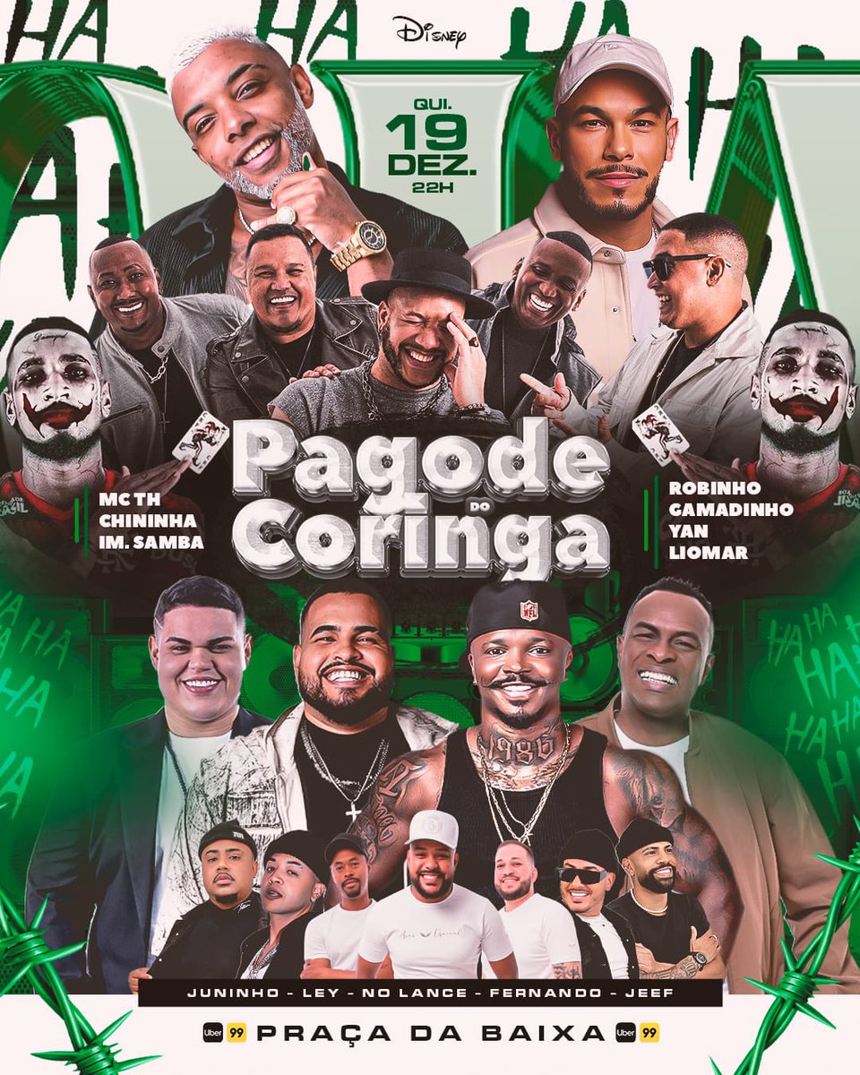FESTA NA MARÉ🎊❤️‍🔥🤩

QUINTA FEIRA TEM O PAGODE DO CORINGA🥳🏰🙅‍♂️

ATRAÇÕES ⤵️
MC TH, GAMADINHO, CHININHA, IM. SAMBA, ROBINHO, YAN , LIOMAR E MUITO MAIS🔥🤩

ENTRADA 0800✅

O ESPETÁCULO COMEÇA AS 18 HRS ( CHEGUEM CEDO )!

PRAÇA DO 18 - BAIXA DO SAPATEIRO📍