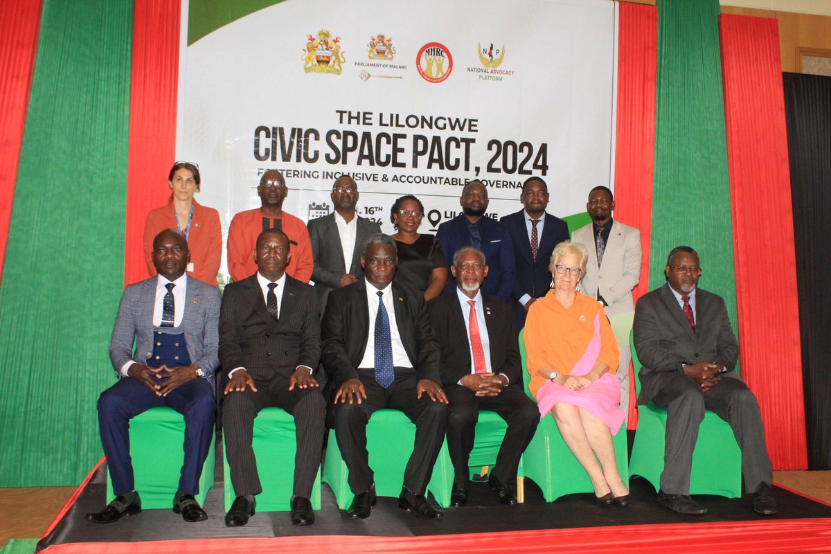 Lilongwe, Malawi – December 16, 2024 
In a landmark event, Malawi has become the first African nation to unite its Executive, Legislature, Constitutional Commissions, and civil society in a collaborative effort to strengthen civic space and the rule of law. The signing of the