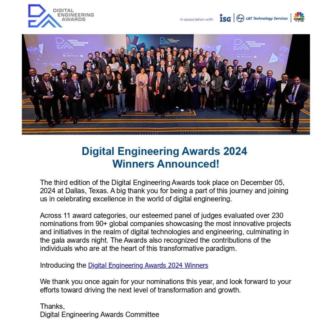 TelanganaCOPs's tweet image. Telangana Police wins the Top Sustainability Initiative award at the #DigitalEngineeringAwards in Dallas!Their use of GIS &amp;amp; AI during Ganesh Chaturthi ensured safety &amp;amp; sustainability for 150K+ idol immersions.

Kudos to the Command Control Centre &amp;amp; team! 
#TelanganaPolice