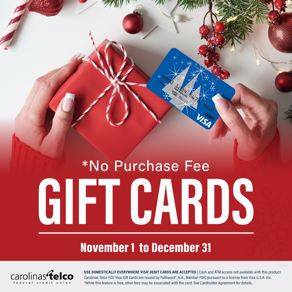 ctelco's tweet photo. 🎁Let your loved ones choose their perfect gift this holiday season! With our No Purchase Fee Gift Cards, you can customize amounts from $10 to $1,000, making holiday shopping a breeze! Visit your local CTFCU branch to get yours today, now through December 31.⁠ https://t.co/SJKFAvRZMX
