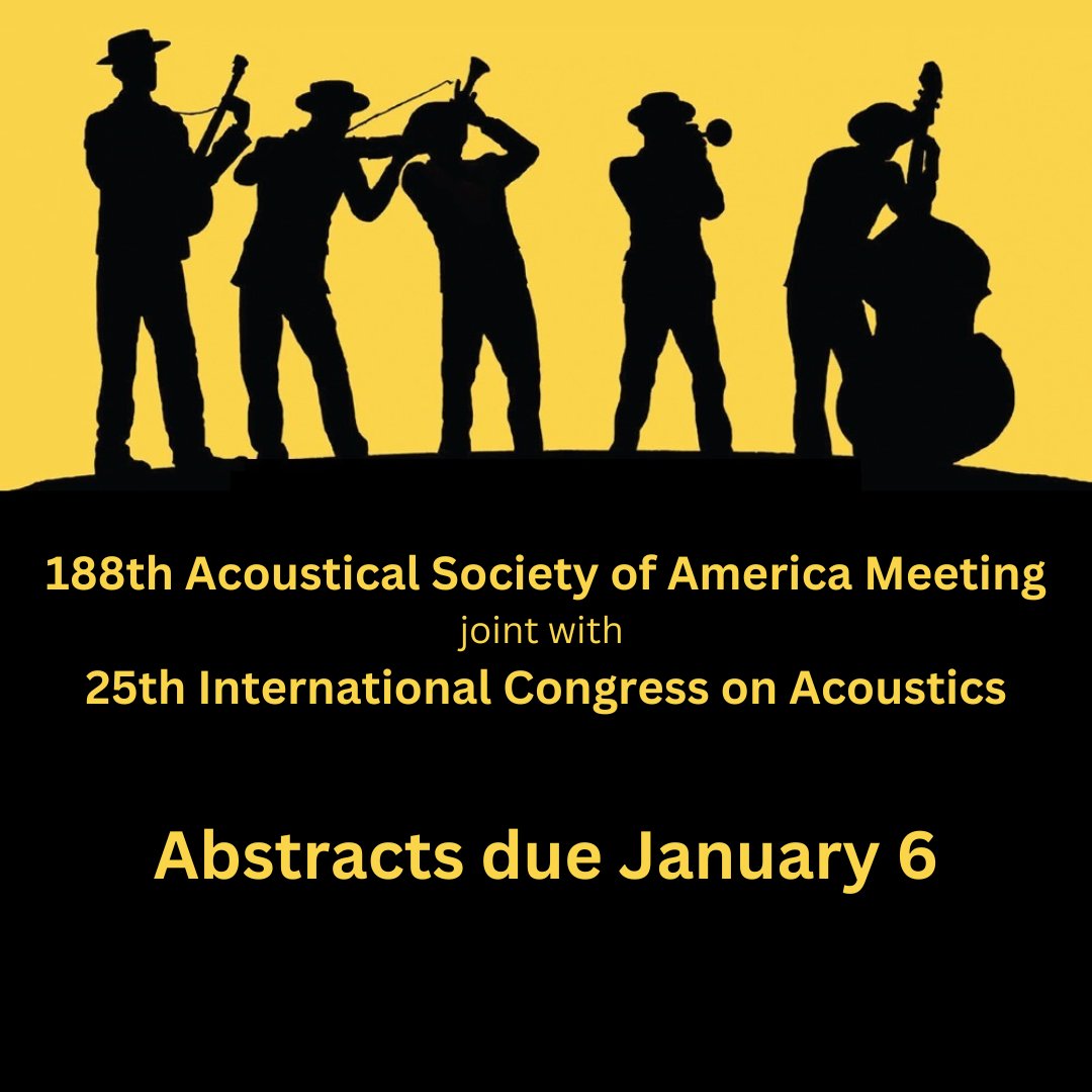 acousticsorg's tweet photo. #ASA188 in New Orleans will feature renowned speakers, interactive technical sessions, and hands-on exhibits. Don’t miss the chance to expand your expertise and explore the latest innovations.
🎤 Keynote speakers include leaders in marine acoustics, speech, and more.
Link in bio https://t.co/2Ba9WzBSTa