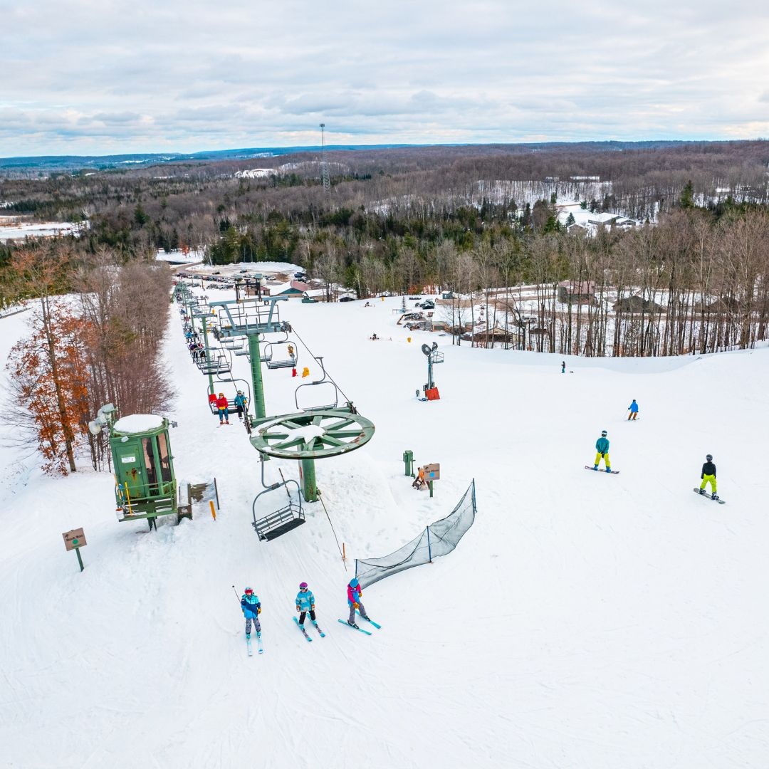 Let's play a little i-spy... can any of our opening weekend riders spot themselves? 👀🔍⛷️ #treetopsresort #gaylordmi #sundayski #slopes #winter