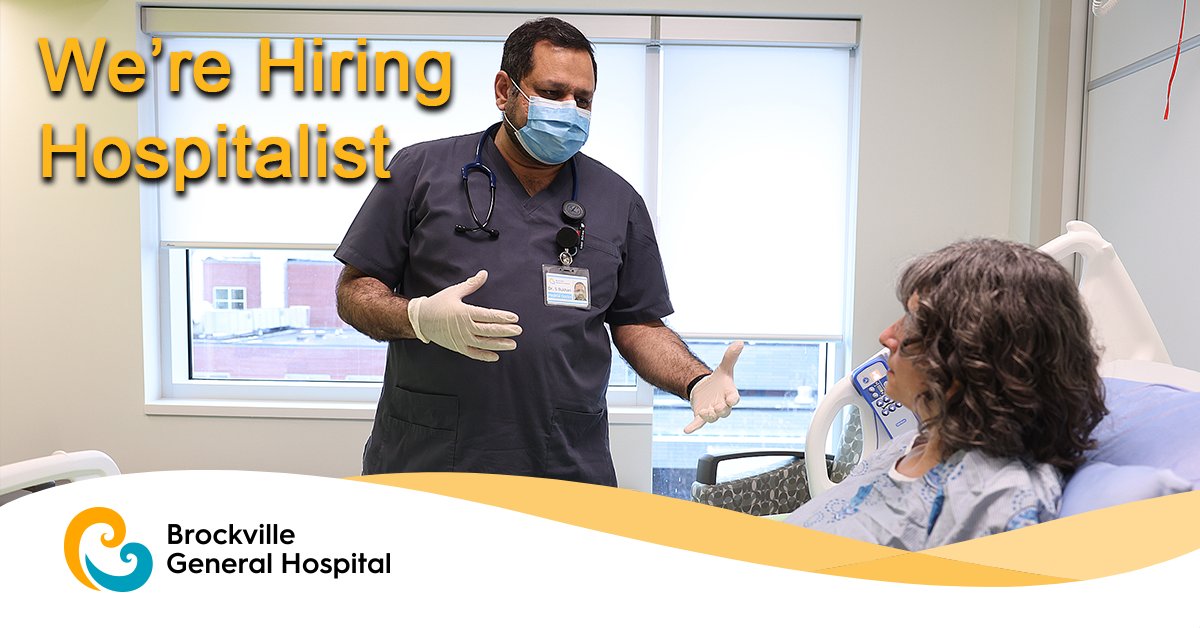 We're looking for a full-time Hospitalist to join our team! If you're passionate about providing family- or internal-medicine in a hospital setting, this position is for you.  

Learn more by visiting our website at BrockvilleGeneralHospital.ca/Hospitalists