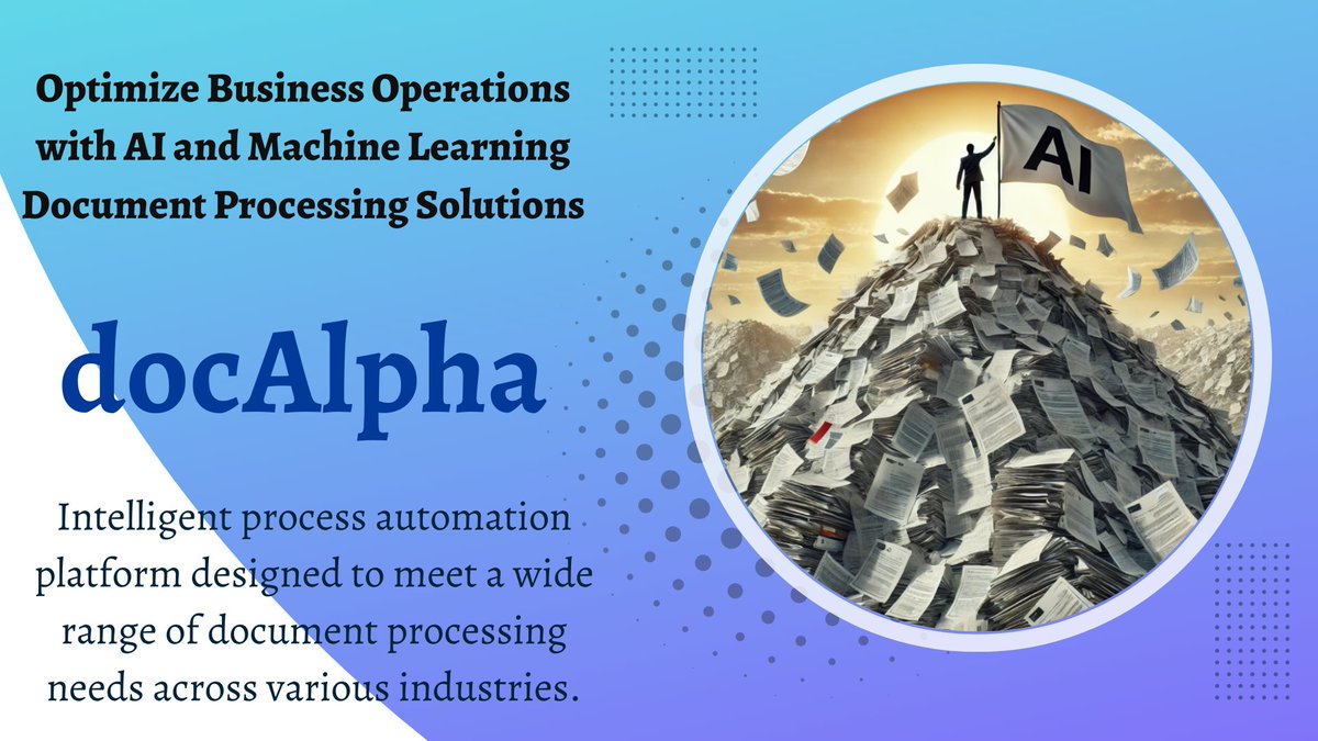 ArtsylTech's tweet image. 🌄 It’s the Day of Conquering Summits! No, not Everest—just the mountains of documents piling up: invoices, contracts, and claims! With docAlpha’s 👉 artsyltech.com/products/docAl… AI-powered automation, scaling those peaks is a breeze.

 #DocumentAutomation #AI #Efficiency