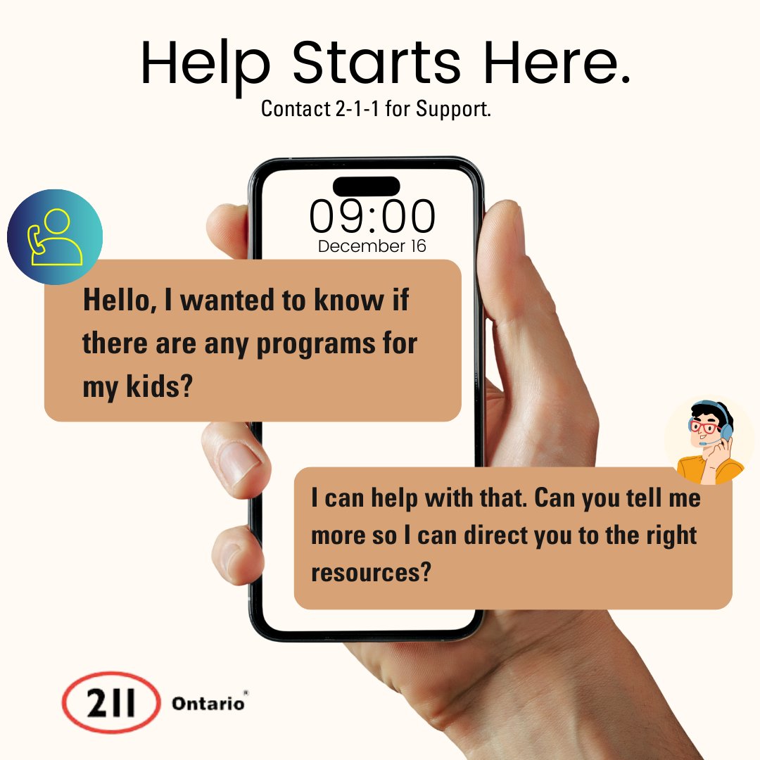 💬 Need help finding programs or resources? Start with Ontario 211. We're here to guide you every step of the way. Just dial 2-1-1! 💙 #HelpStartsHere #Ontario211