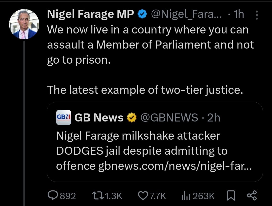 It was a fucking milkshake not a shiv, you big fanny.