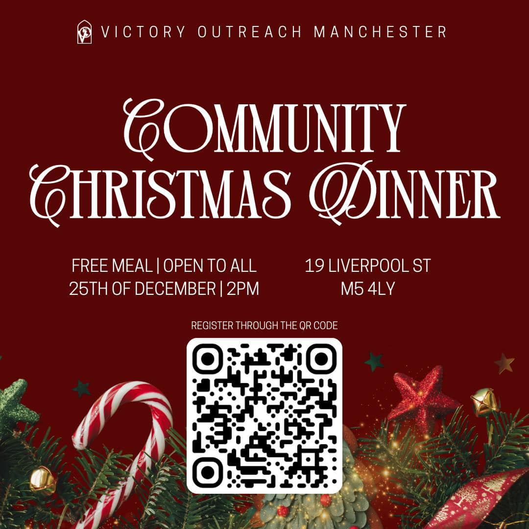 🎉 Big shout-out to our Nazarene Theological College student organising a free Christmas dinner at Victory Outreach Manchester! Ensuring no one spends Christmas alone, it offers warmth and delicious food. Want to help? RSVP or donate food! 🎄
   
postly.app/3irm