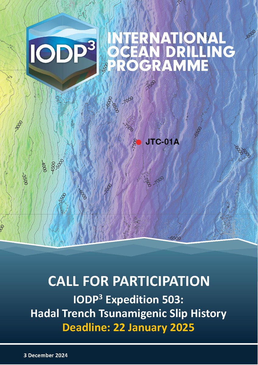We have opened a call for #EXP503 - please visit the IODP³ website for more details iodp3.org/call-to-partic… #KeepDrilling <a href="/Chikyu_JAMSTEC/">CHIKYU 地球深部探査船「ちきゅう」</a> <a href="/anzic_iodp/">ANZIC</a>