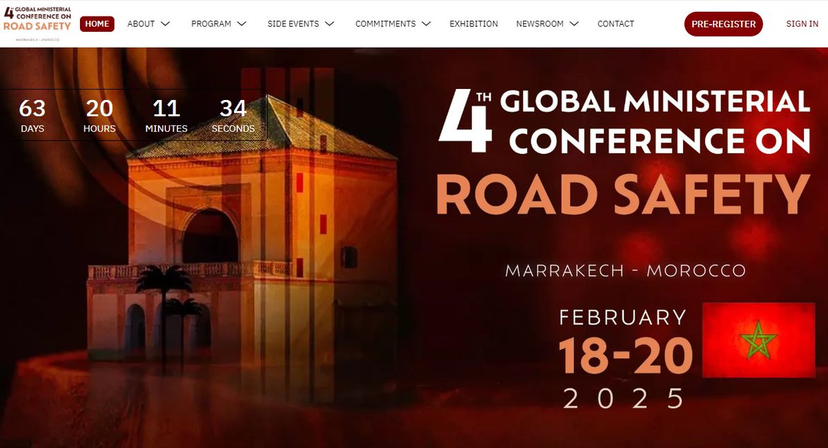 63 days until the 4th Global Ministerial Conference kicks off in Morocco. Does your government or organization plan to make a new SMART commitment to #RoadSafety? Let us know here how you will #CommitToLife: tinyurl.com/4jrp23h9#Rethi… #StreetsForLife
