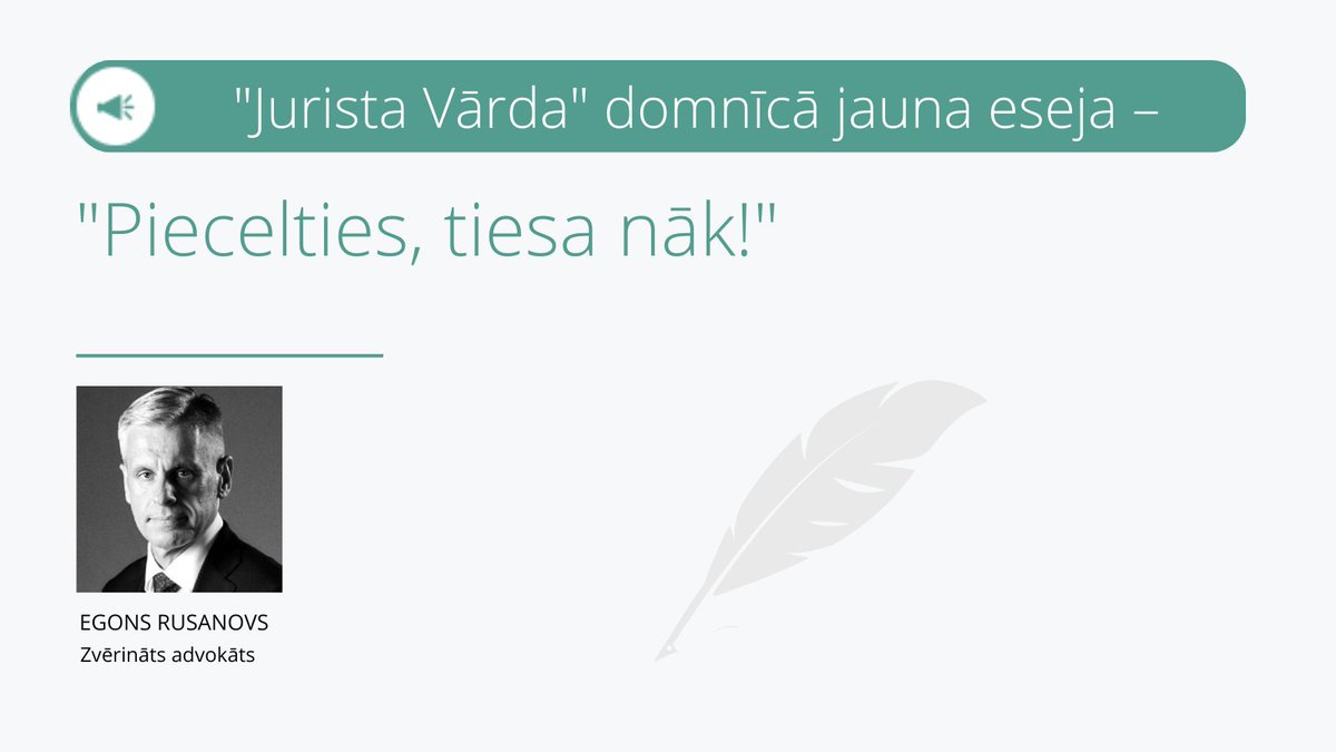 ⚖️Tiesas sēde videokonferences režīmā – vai arī jāpieceļas kājās, kad tiesa ienāk sēžu zālē? 

➡️Viedoklis brīvpieejā: juristavards.lv/eseja/286174-p…