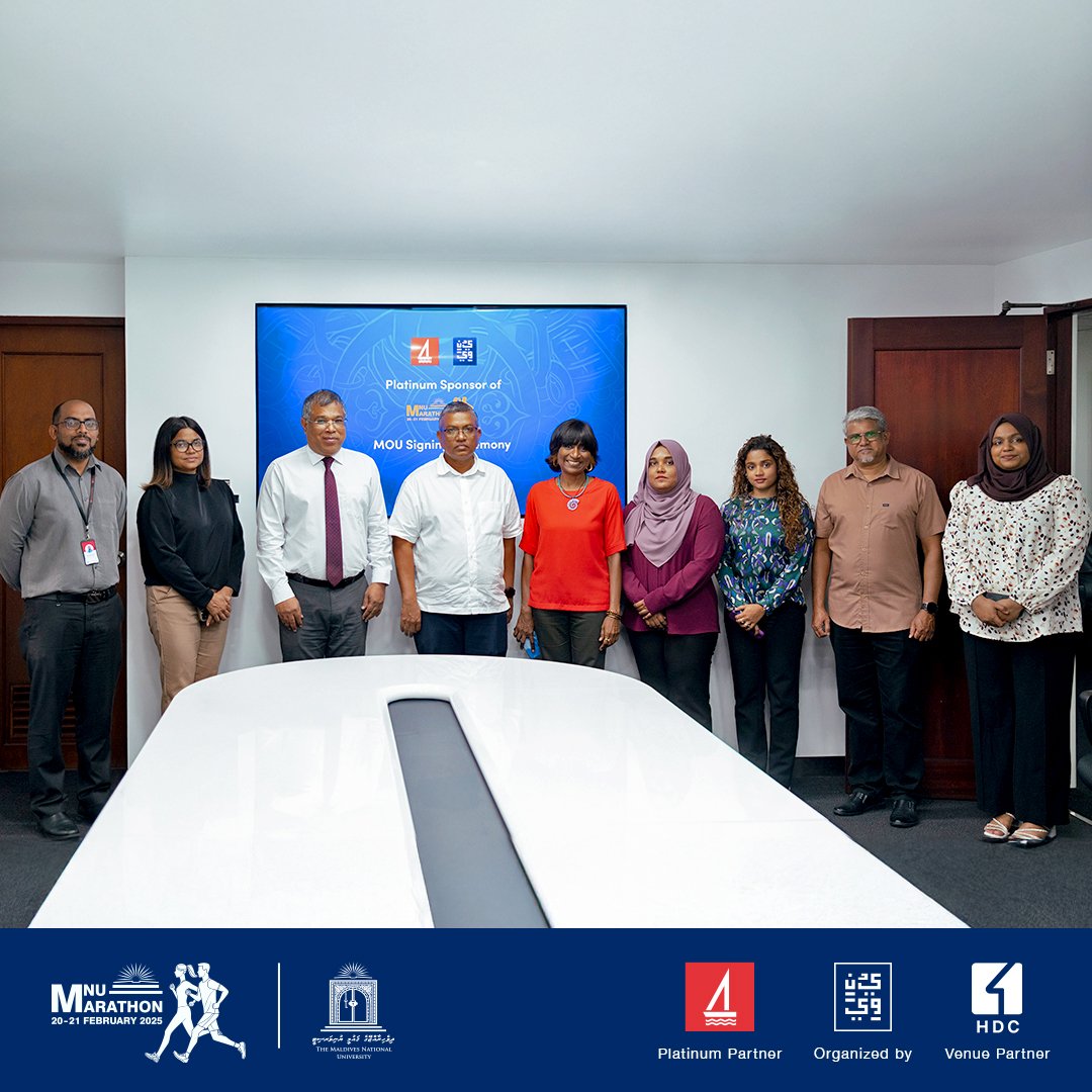 Excited to partner with Bank of Maldives PLC (BML) as the exclusive Platinum Partner for the MNU Marathon 2025, happening on February 20–21!
Thank you, BML, for supporting healthy living, community engagement, and sportsmanship!
#MNUMarathon2025 
<a href="/bankofmaldives/">Bank of Maldives</a>
<a href="/MNUedu/">The Maldives National University</a>
