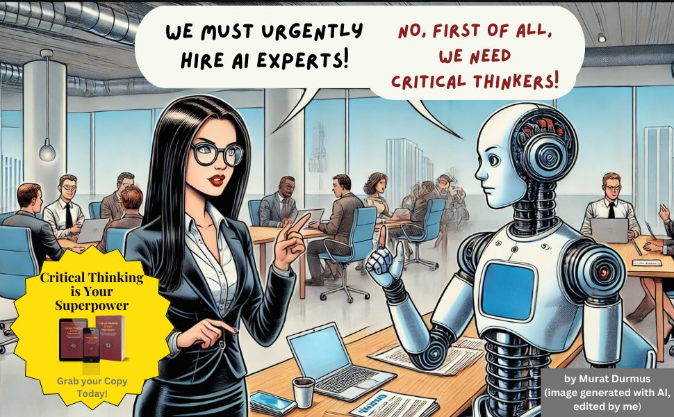 CEO_AISOMA's tweet photo. AI doesnโt save us from ignorance. It amplifies the intelligence or the stupidity of the one wielding it.
Recommended Book on this: "Critical Thinking is Your Superpower" ๐
https://t.co/i7qpR4eX4U (Amazon)
#AI #MindfulAI #criticalthinking #book https://t.co/kLVzcvuSIG