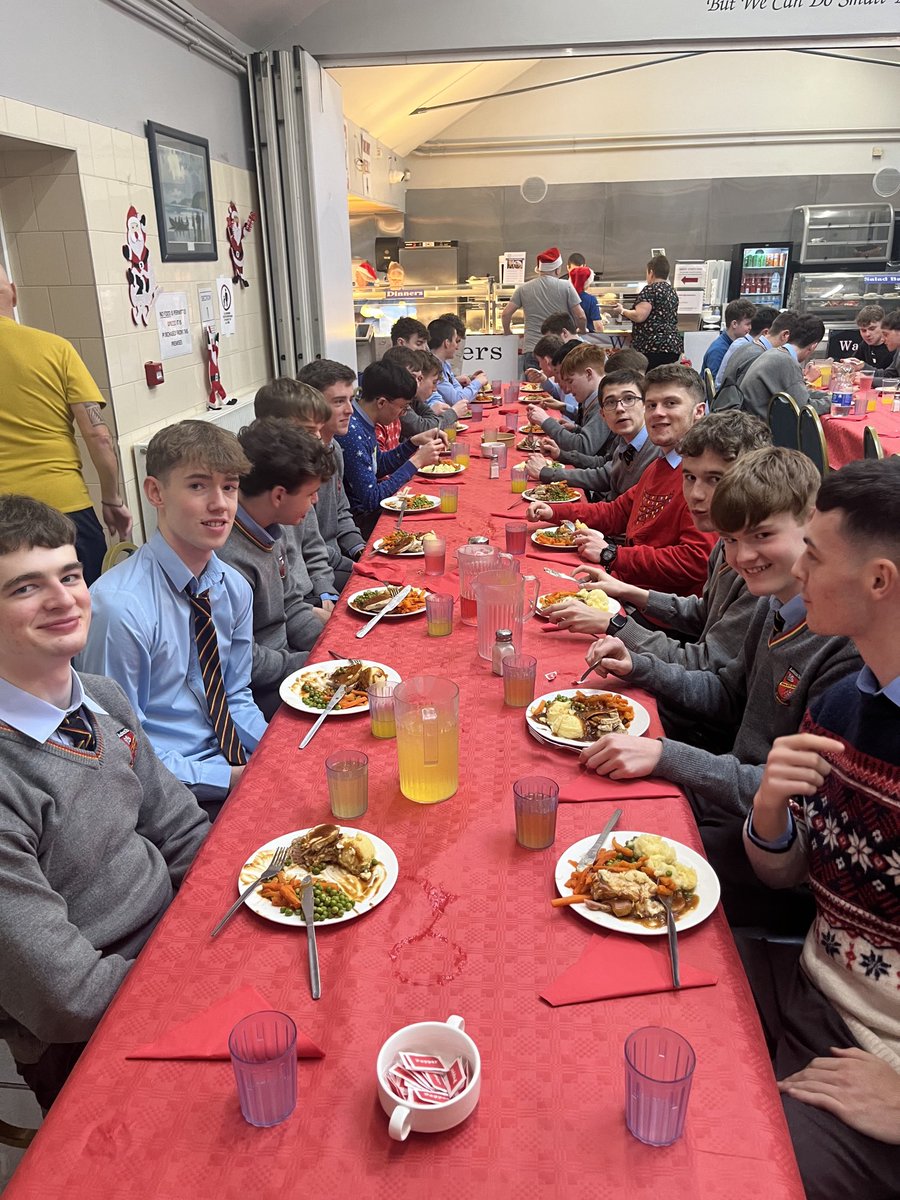 ArdscoilRisLimk's tweet photo. Some images from our 6th Year Christmas Dinner this afternoon in St Munchin’s Community Centre, who looked after us so well again, as they did with these students when they were here for their 1st Year Christmas Dinner in 2019 https://t.co/SXpVnpvgwi
